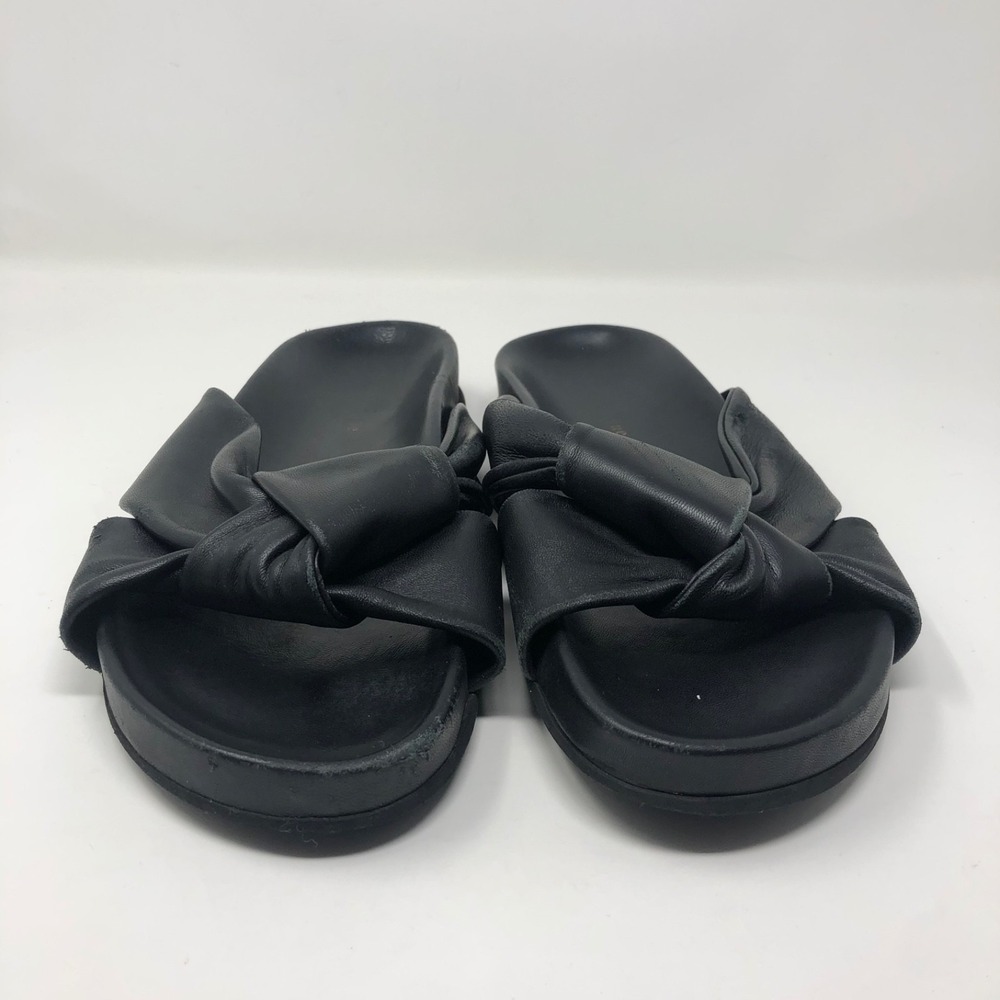 Jenni Kayne Leather Knot Sandal Womens 41 US 10.5 Black Chunky Romantic Boho - Picture 3 of 16